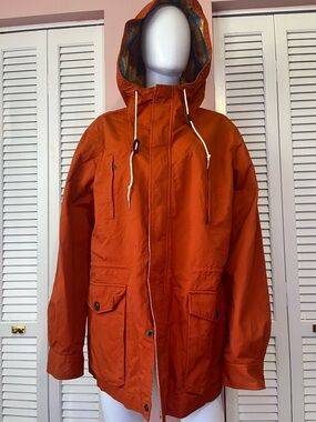 Lucky Brand Men's Orange Hooded Windbreaker Jacket